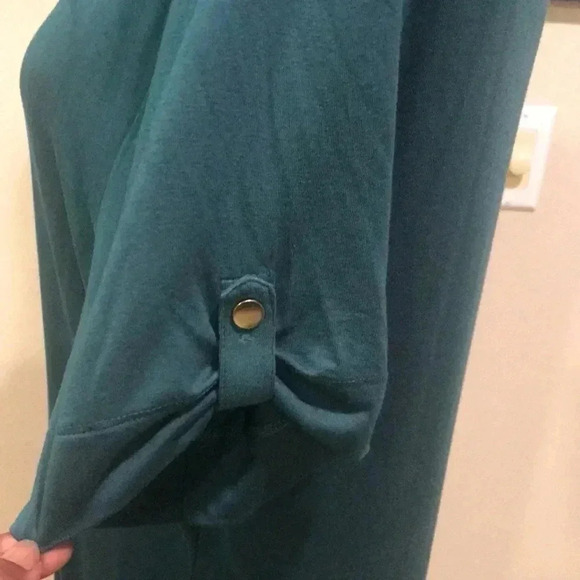 Premise Dresses Green Short Sleeve T-Shirt Styling w/gold button sleeve-XL - Picture 5 of 7